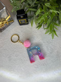 Handmade diy resin letter“R” keychain