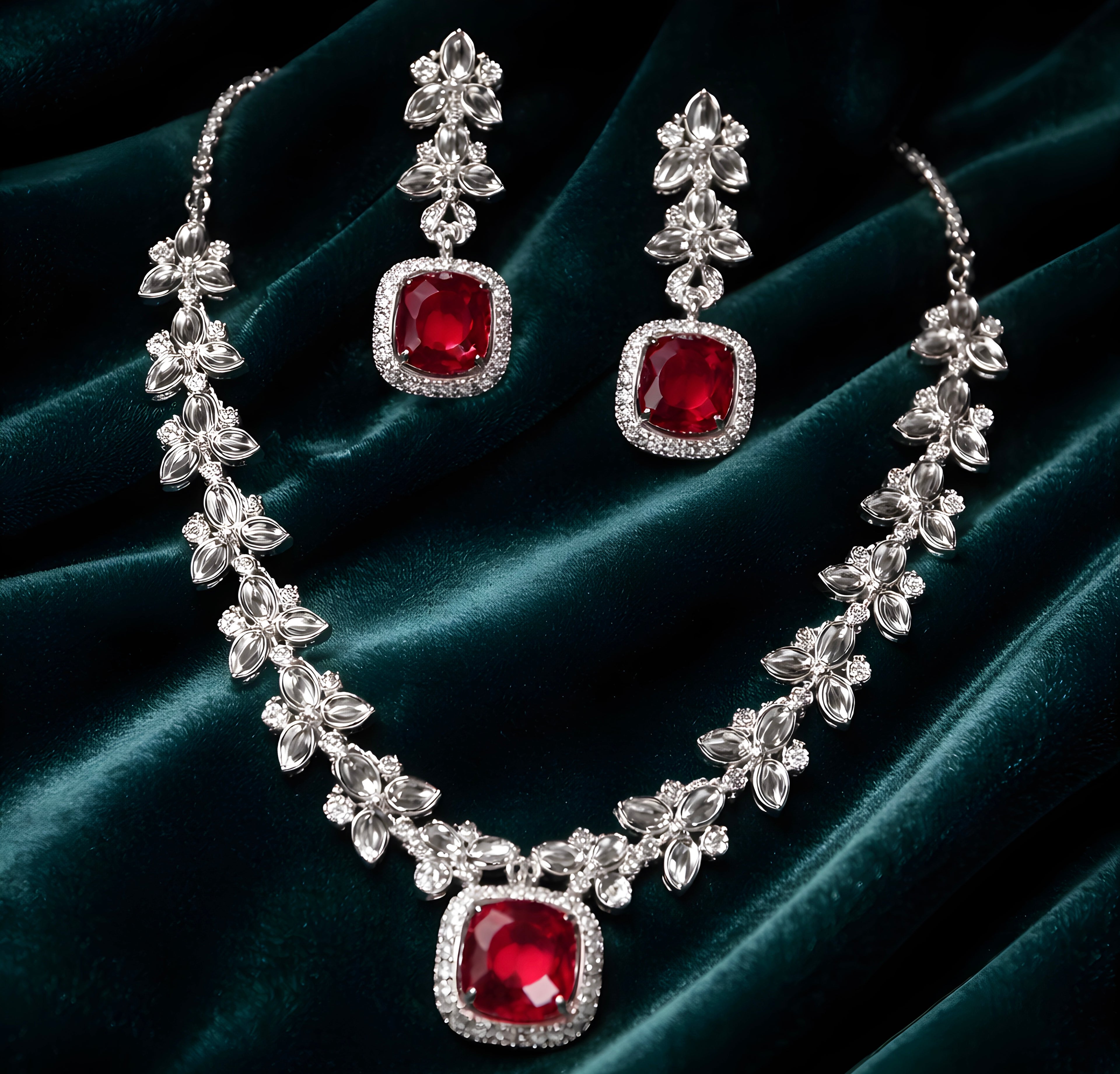 Ruby Red American Diamond or Cubic Zirconia