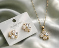 Leaf-clover pendant set
