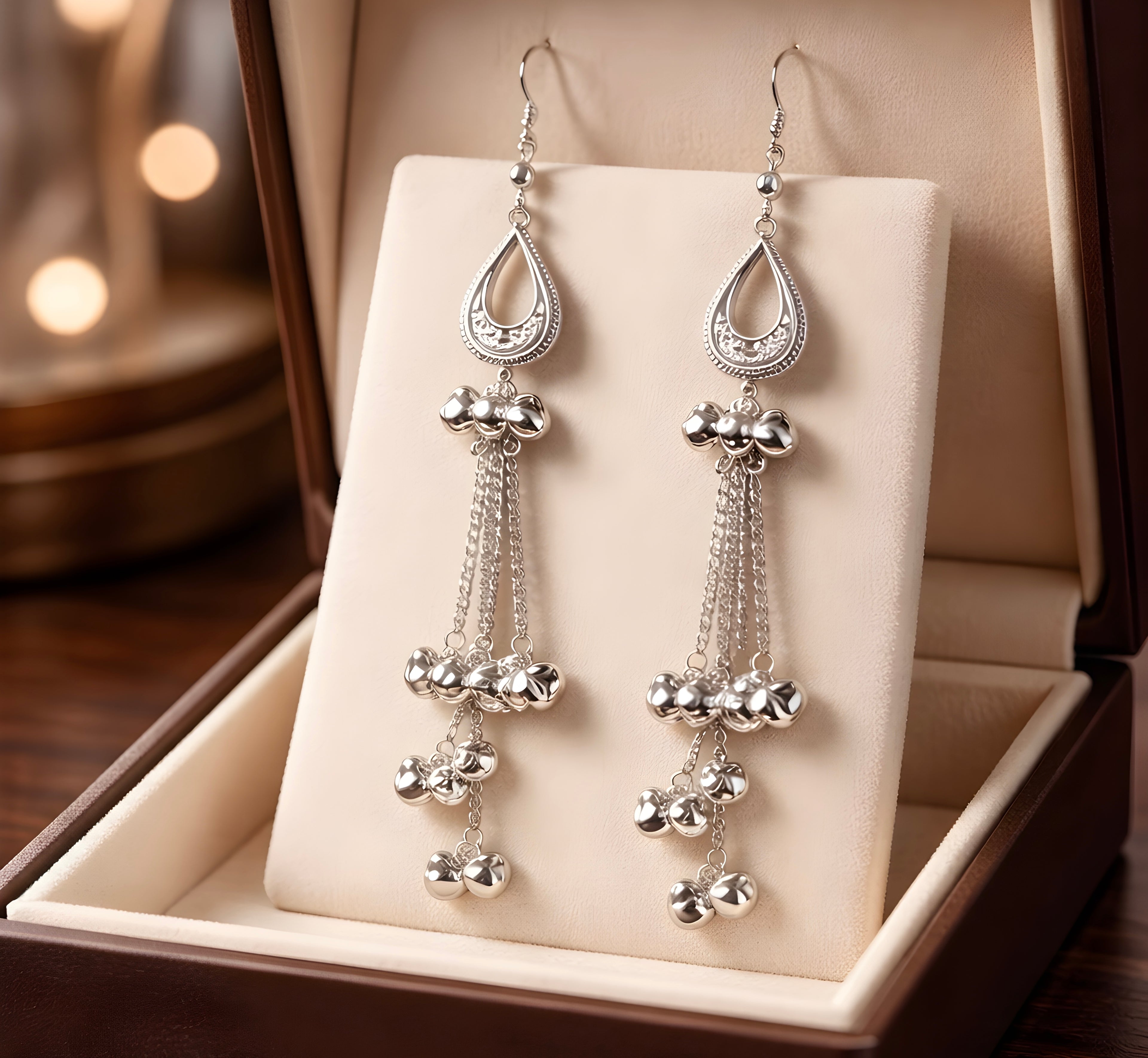 Handmade silver Kashmiri earrings