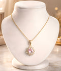 Pink gemstone pendant necklace
