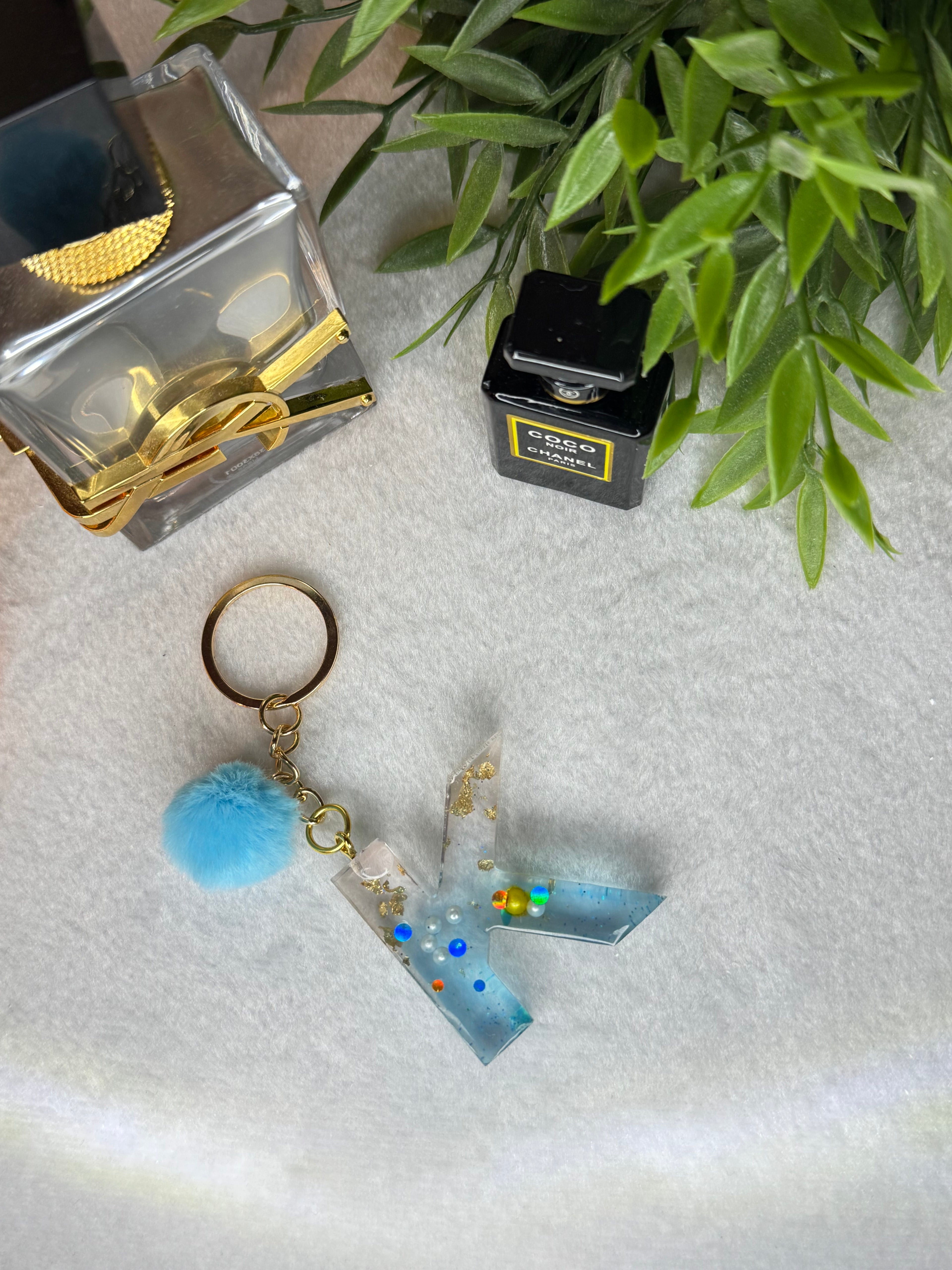 Handmade diy resin letter“k” keychain