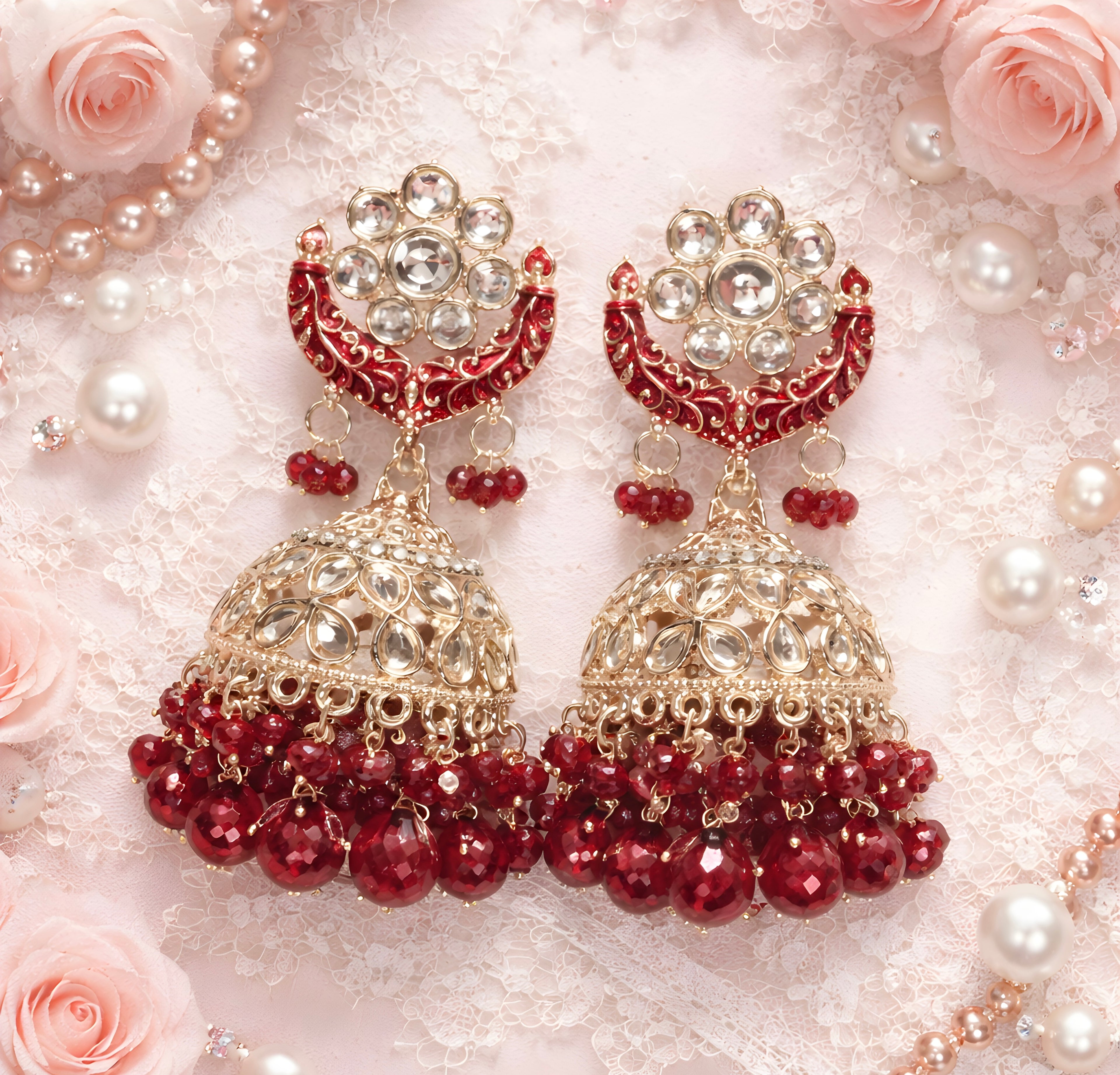 Polki Jhumka earrings