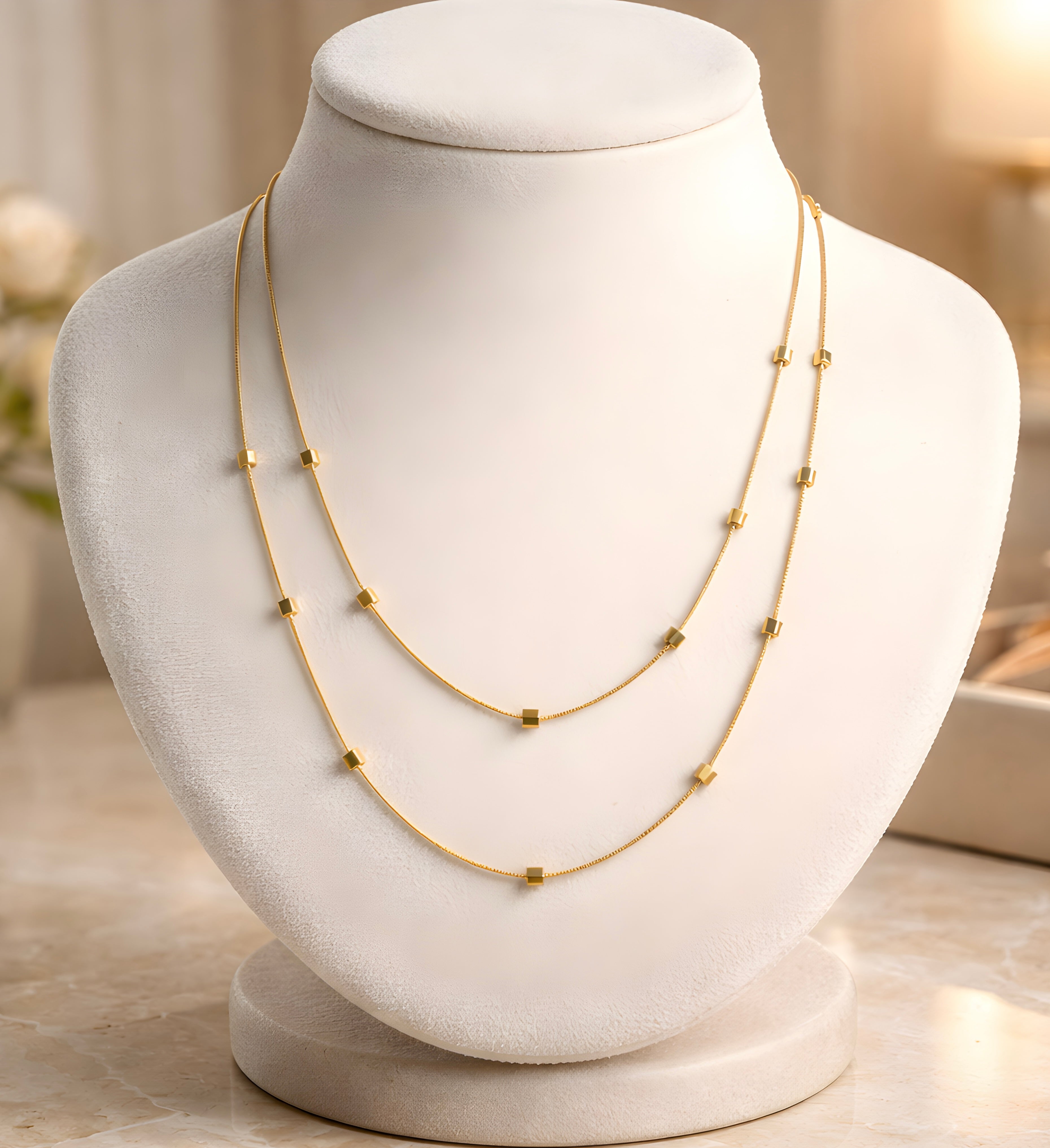 Layered gold pendantnecklace