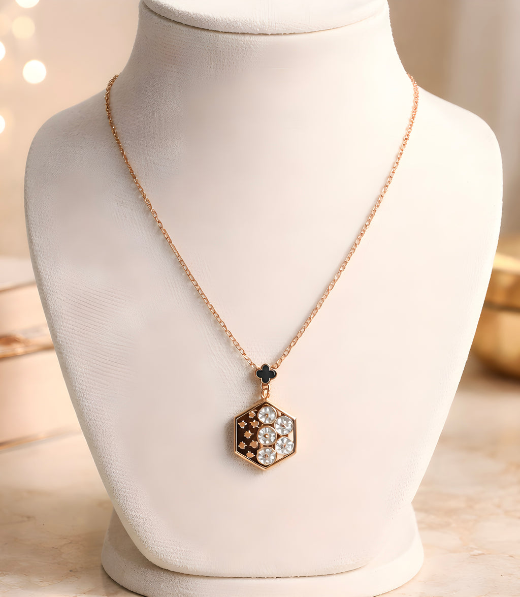 Hexagon-shaped medallion pendant