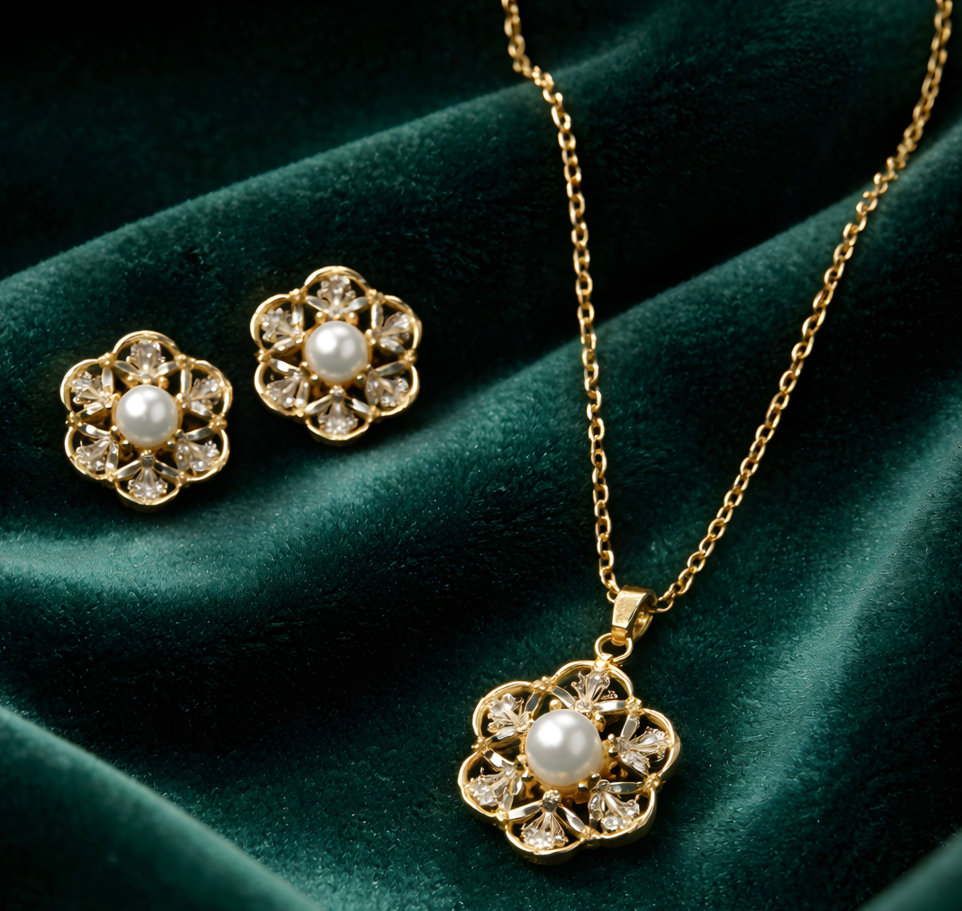 Floral pendant set