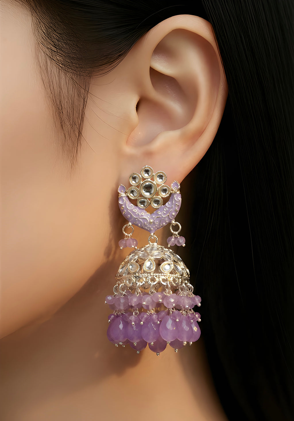 Polki Jhumka earrings