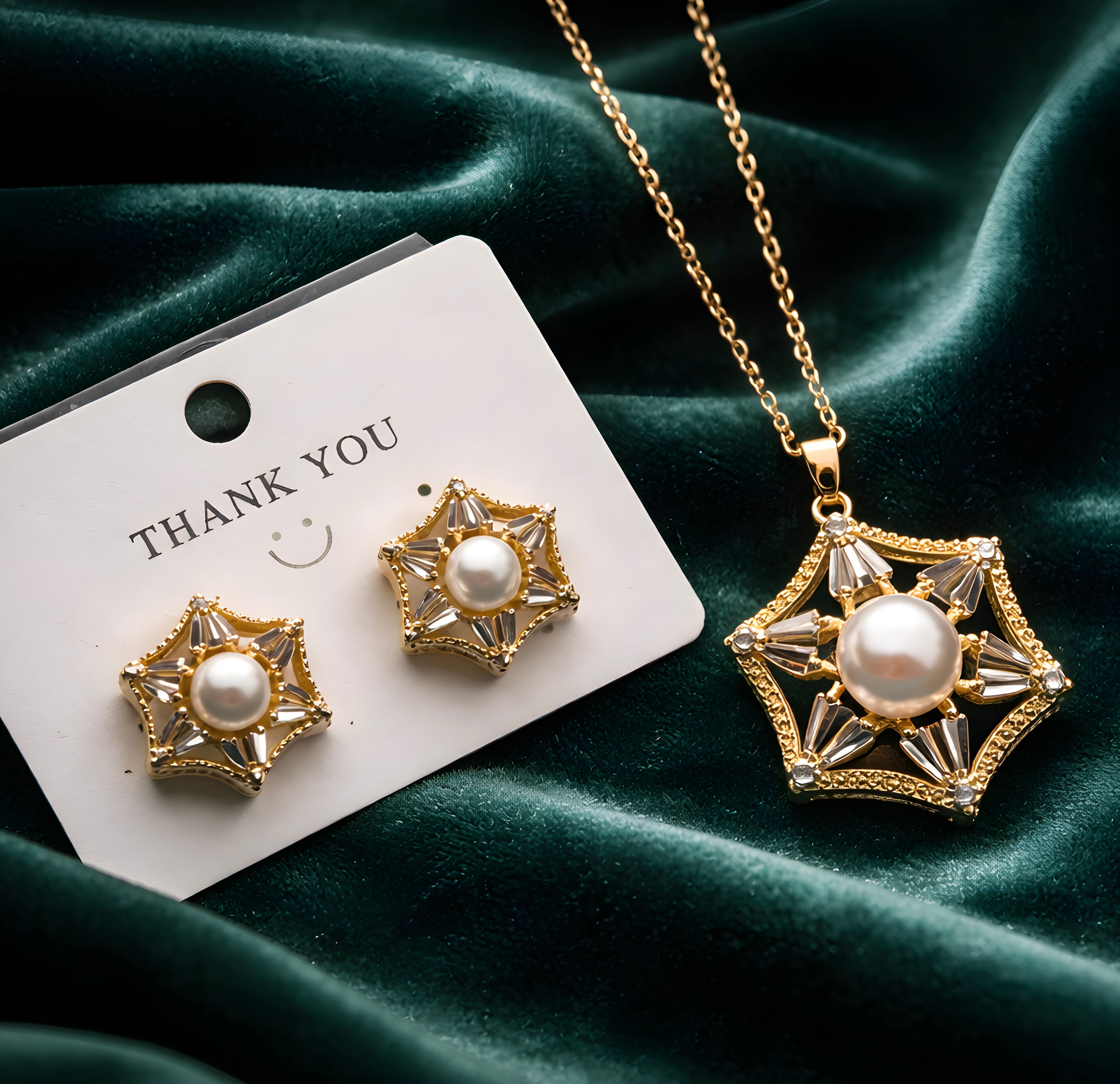 Fashionable,elegant,light luxury hexagonal pendant set