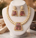 Glam Polki Kundan And moissanite Choker Necklace Set