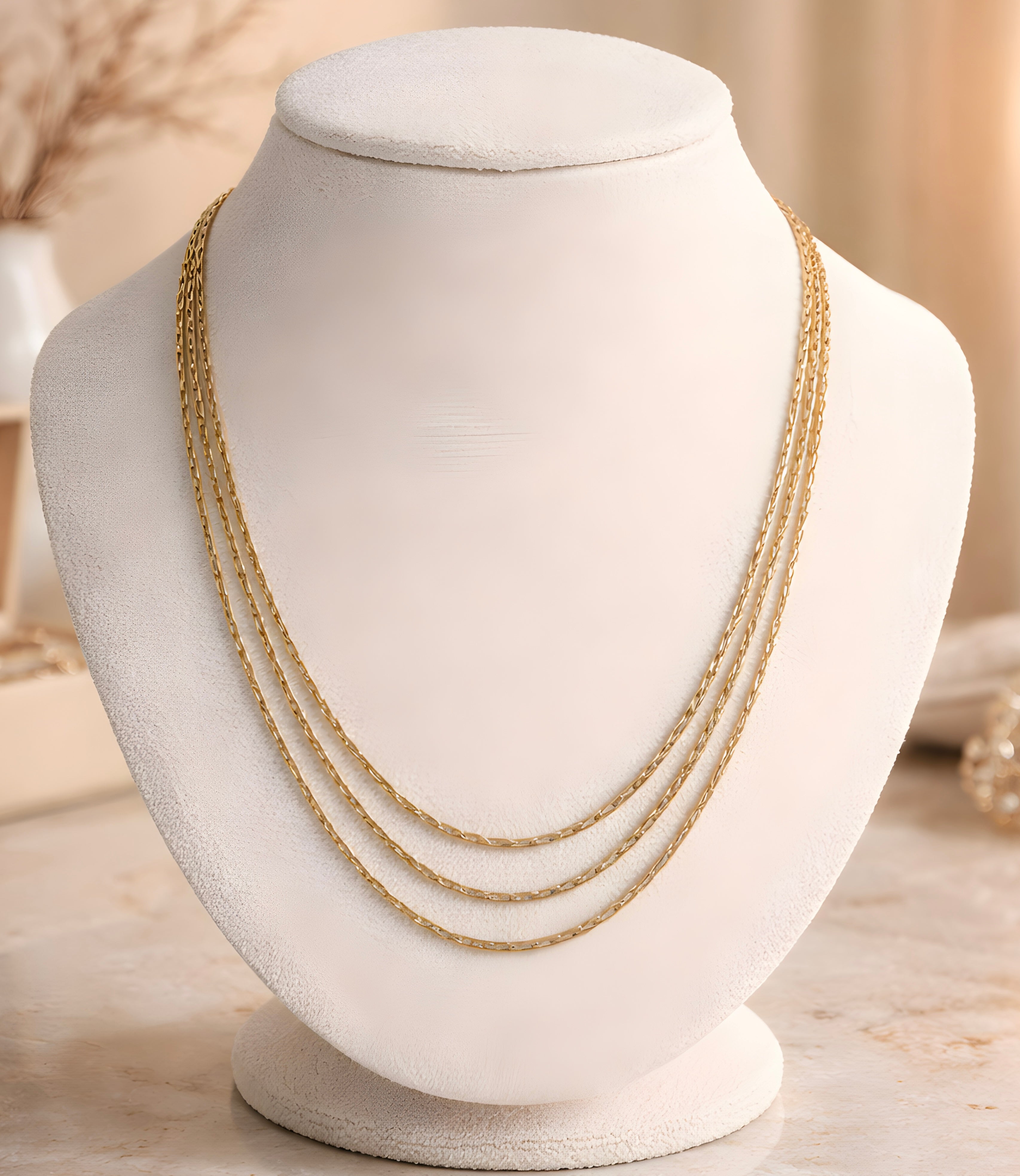 Gold-toned layered chain necklace