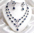 American Diamond Necklace set with Blue stones
