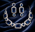 Blue color silver-plated AD Necklace set