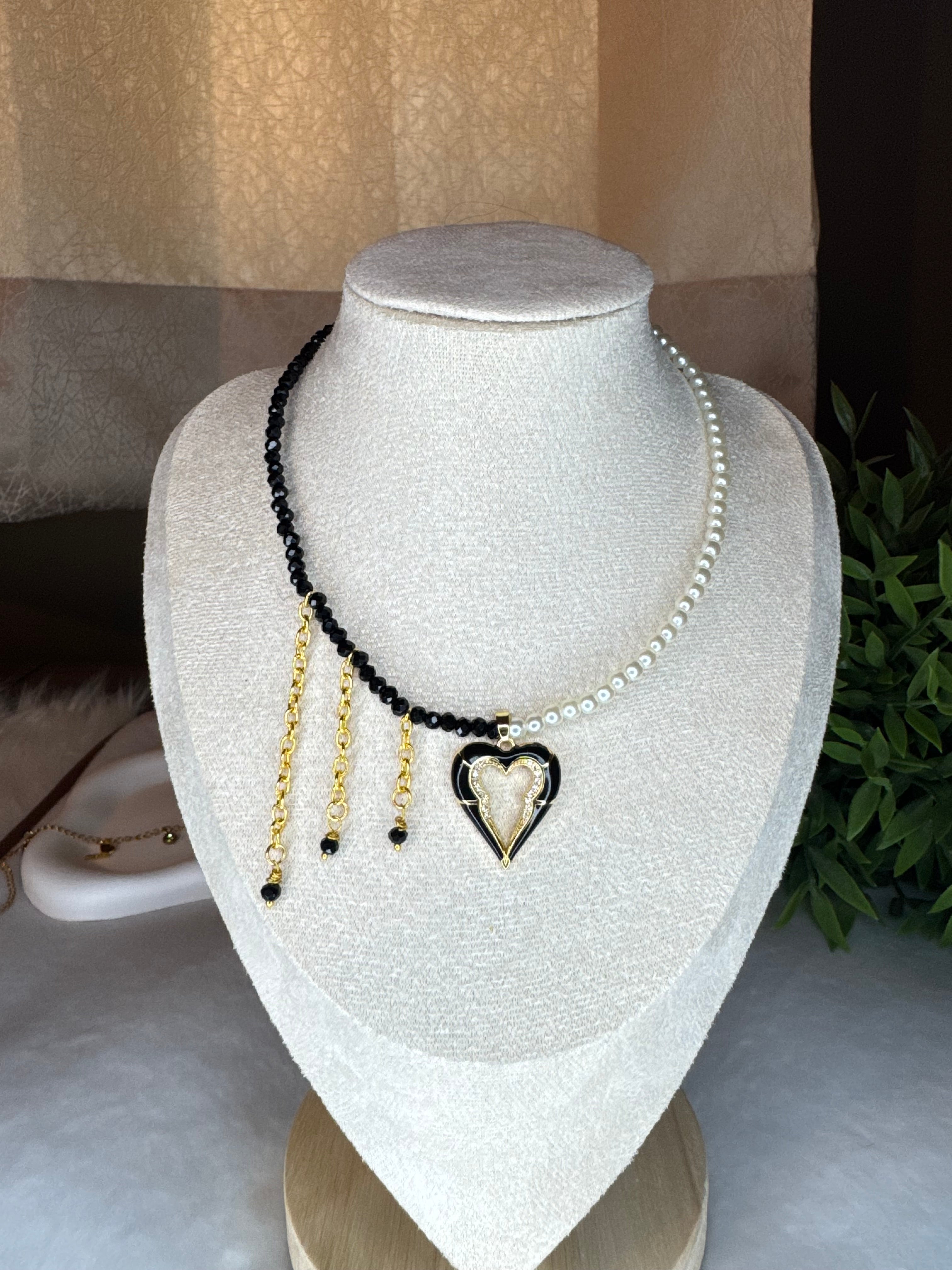 Handmade Asymmetrical Heart Pendant Necklace