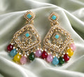 Multicolour kundan earrings