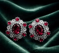 Oval-cut halo stud