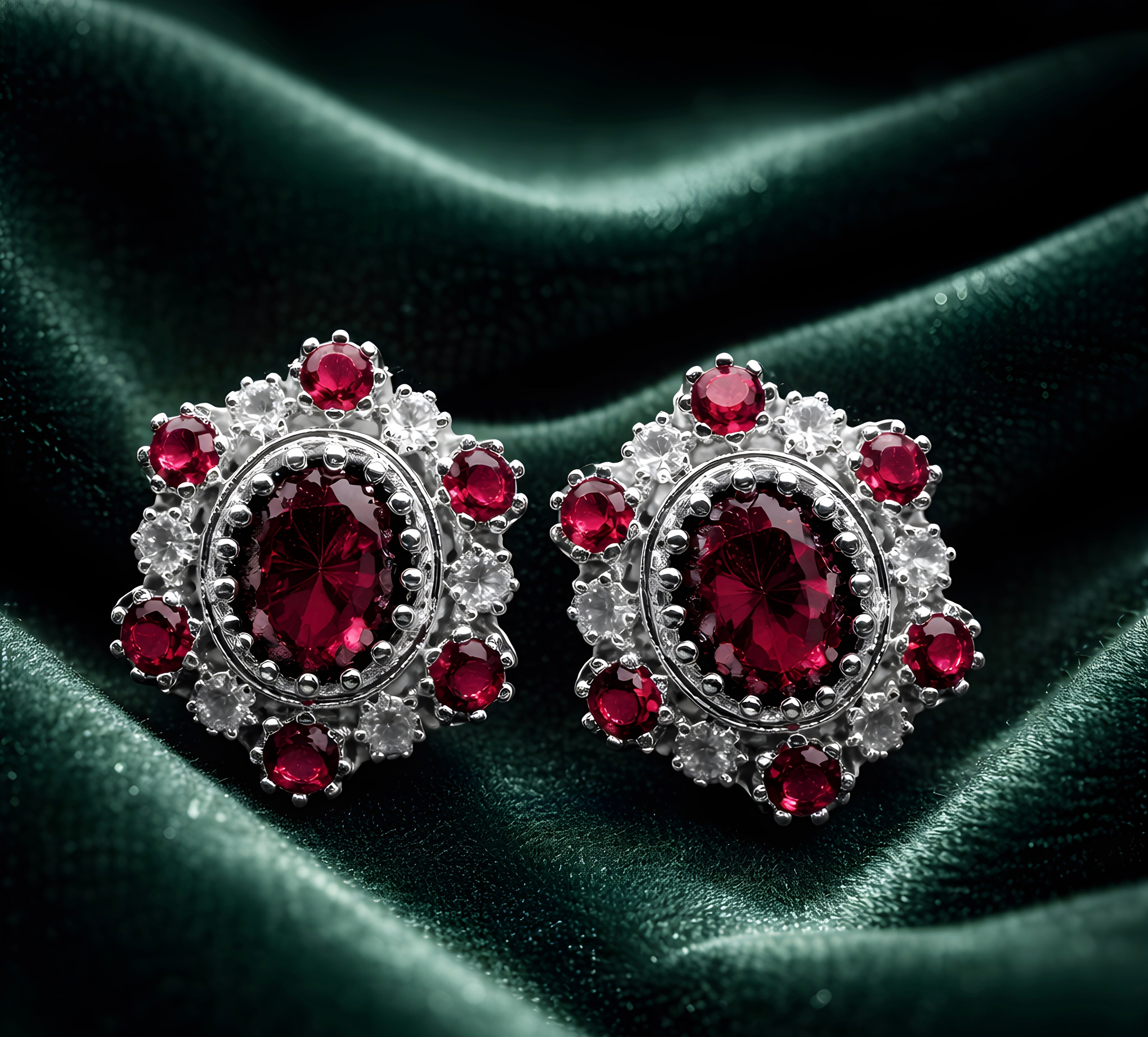 Oval-cut halo stud