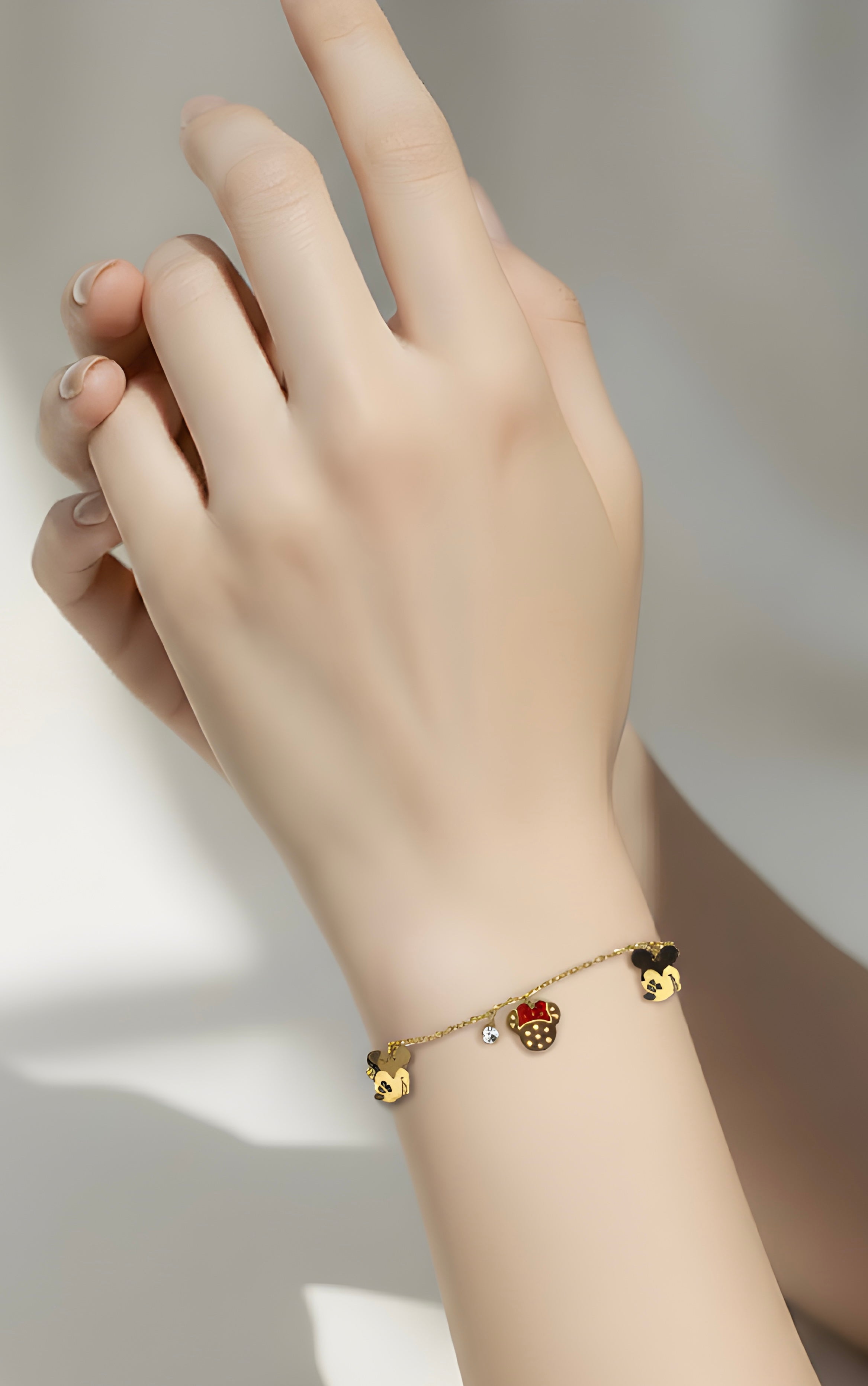 Disney Minnie Mouse charm stainless steel bracelet