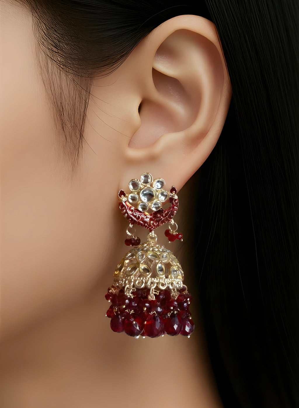 Polki Jhumka earrings