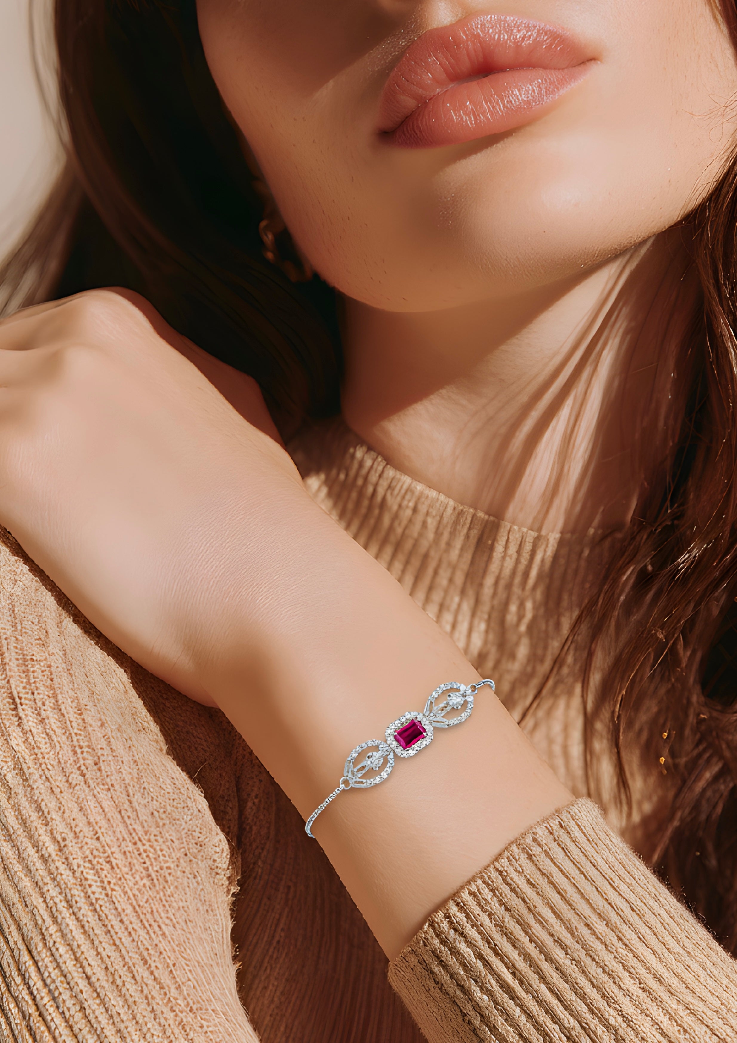 Diamond or cubic zirconia bracelet