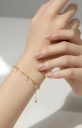 Swan-shaped charms stainless steel chain bracelet