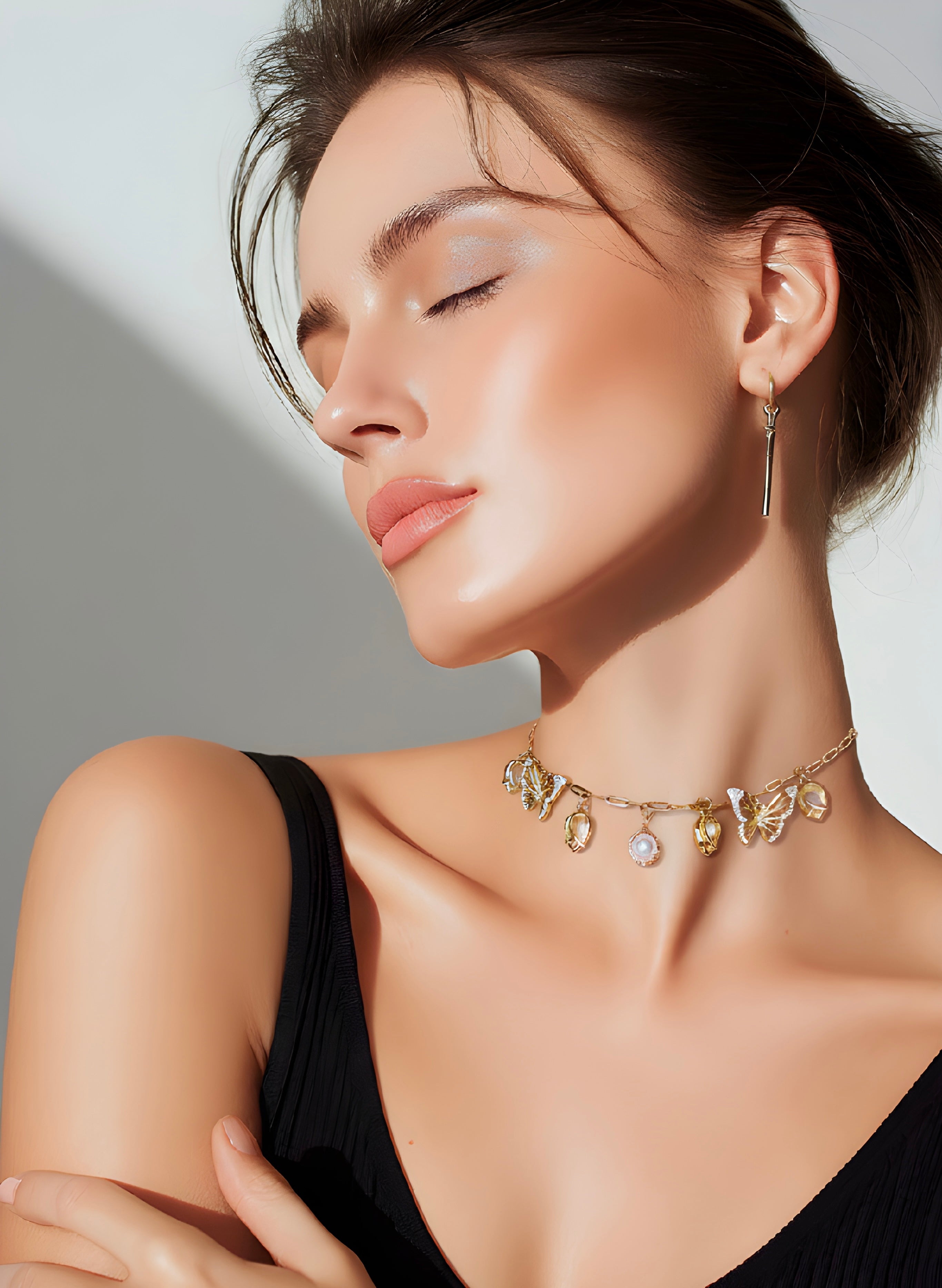 Gold-plated charms handmade customized necklace