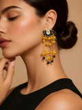 Lotus-shaped kashmiri handmade earrings