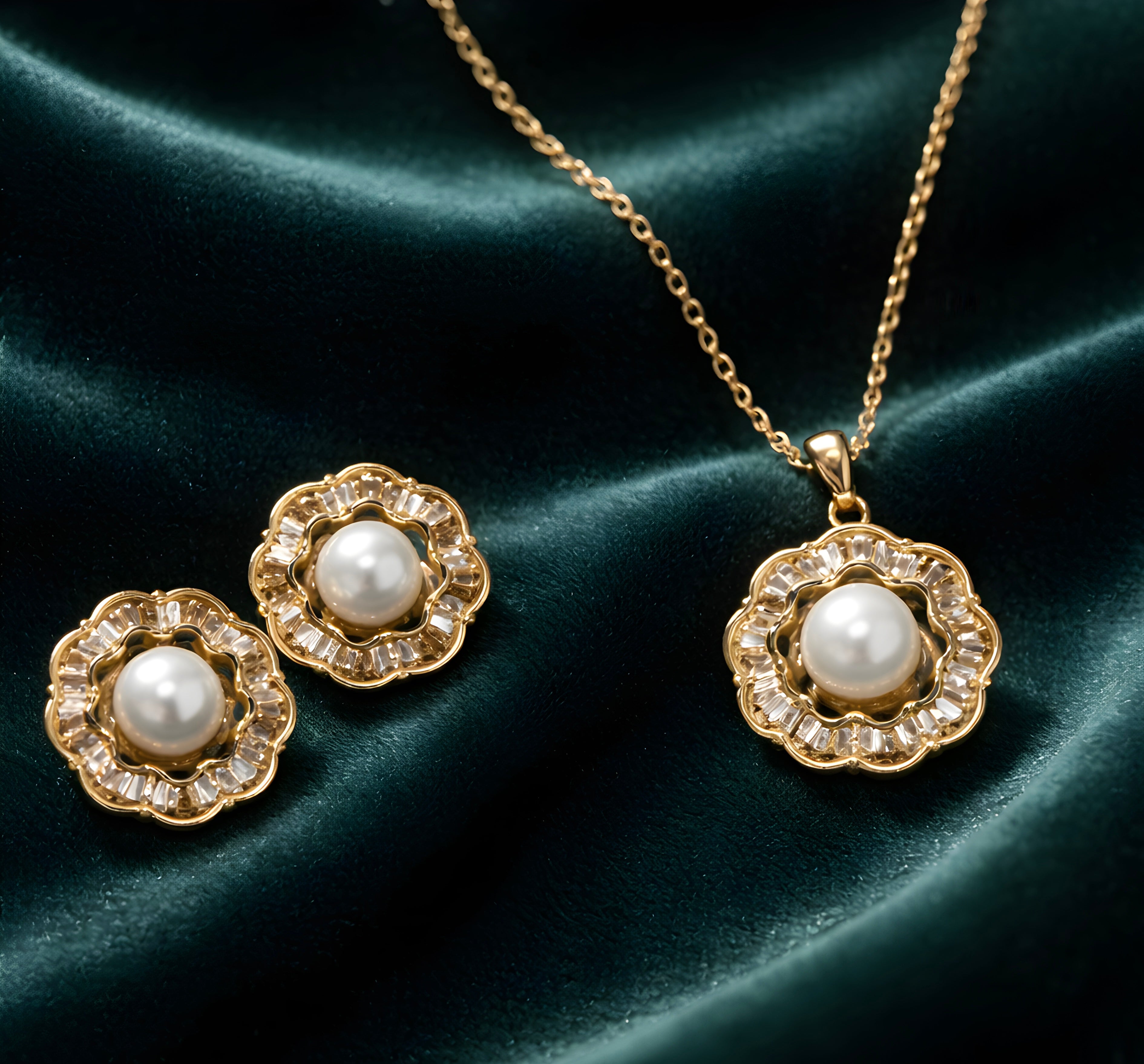 Elegant floral pendant set