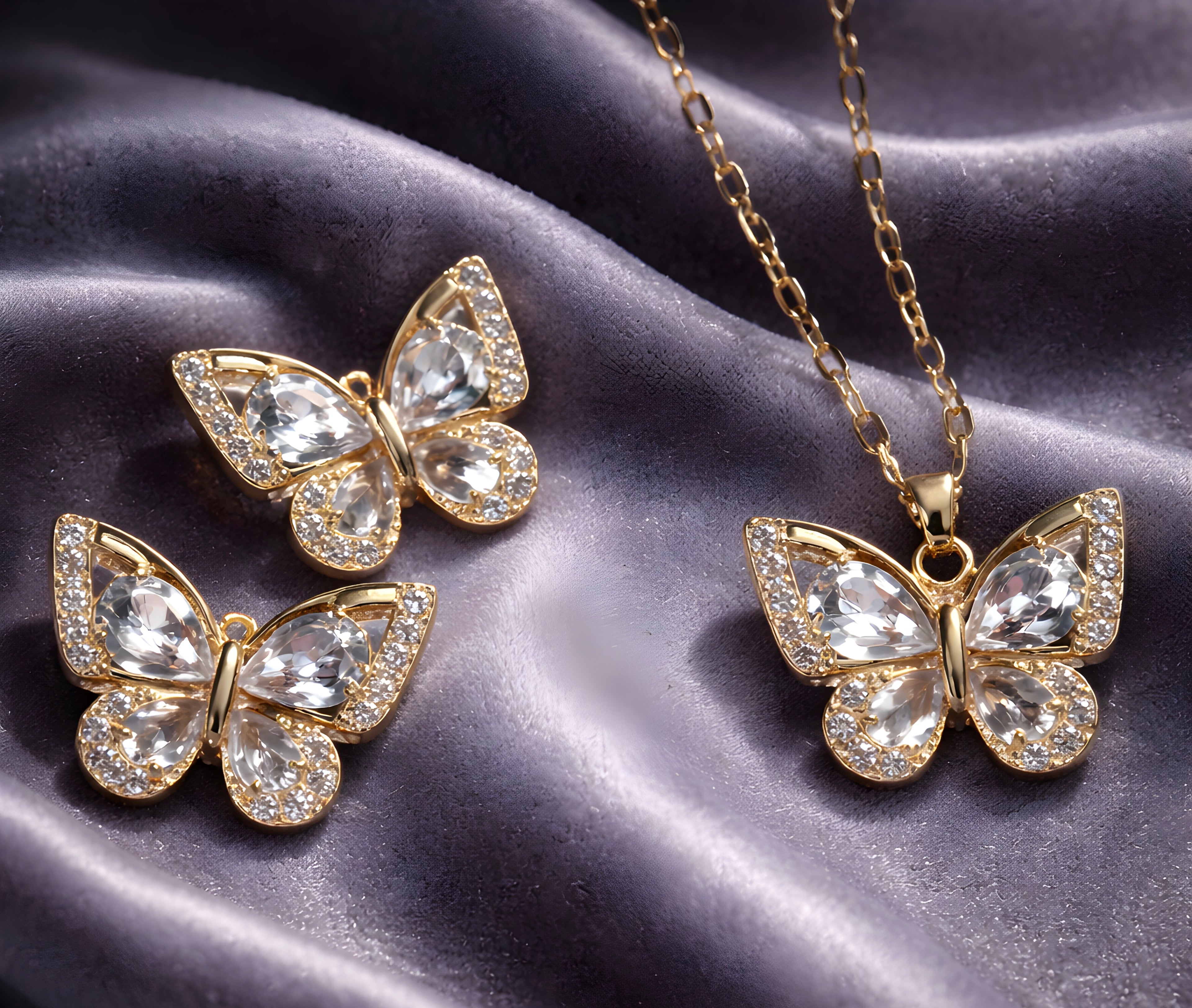 Butterfly pendant set