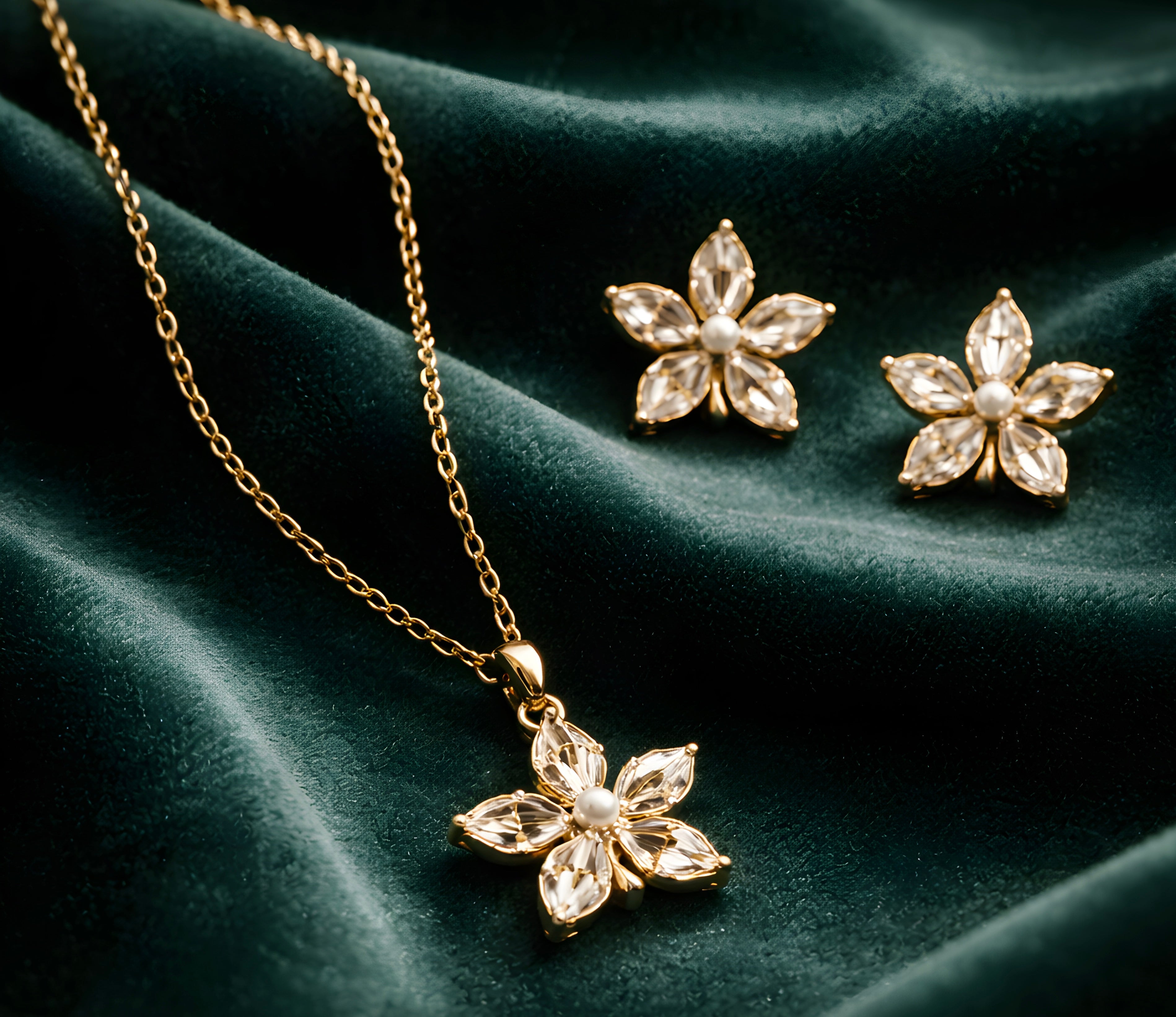 Classic floral pendant set