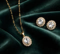 Classic oval-cut clear stone pendant set