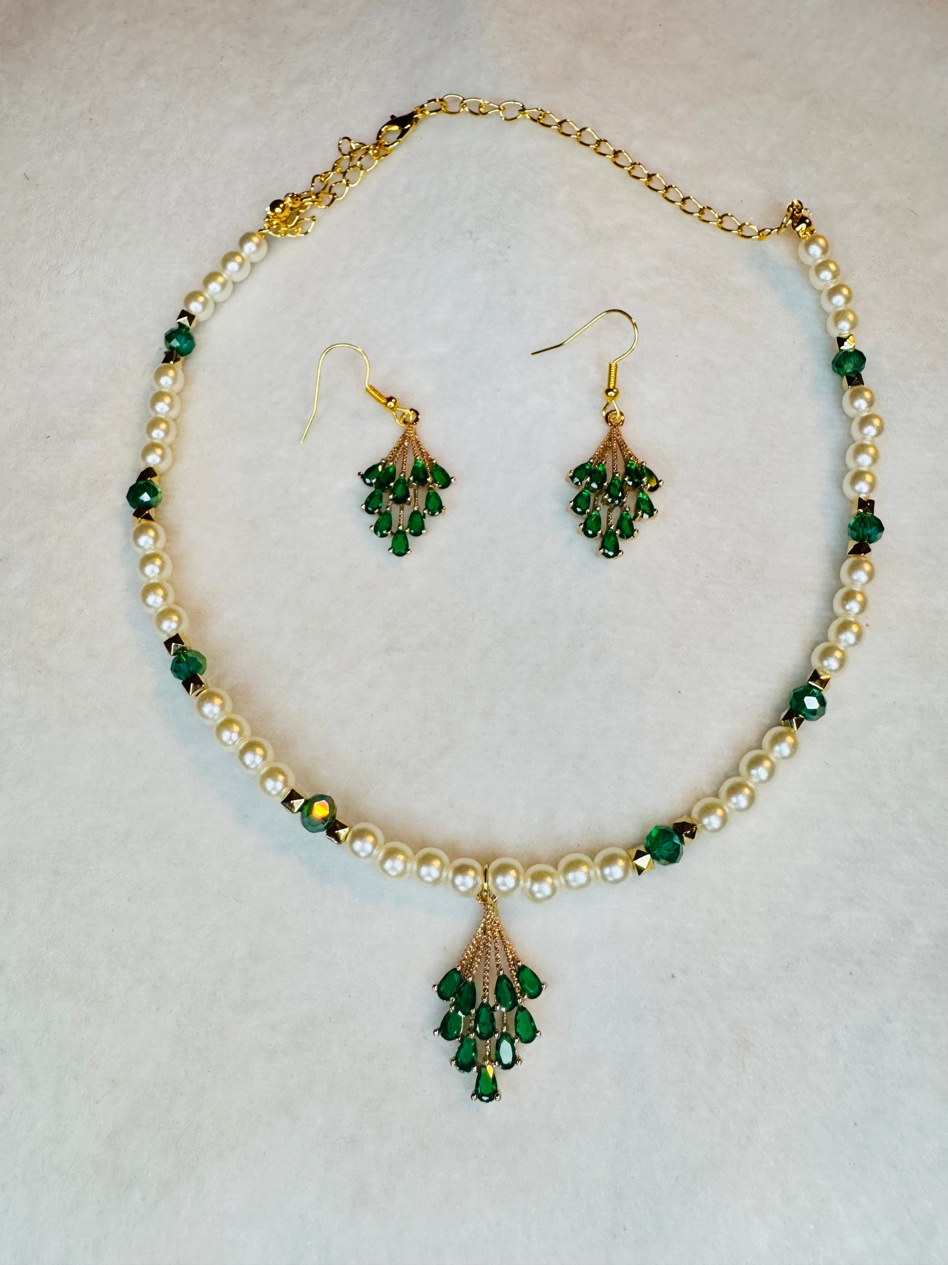 Customize Green colour Necklace set