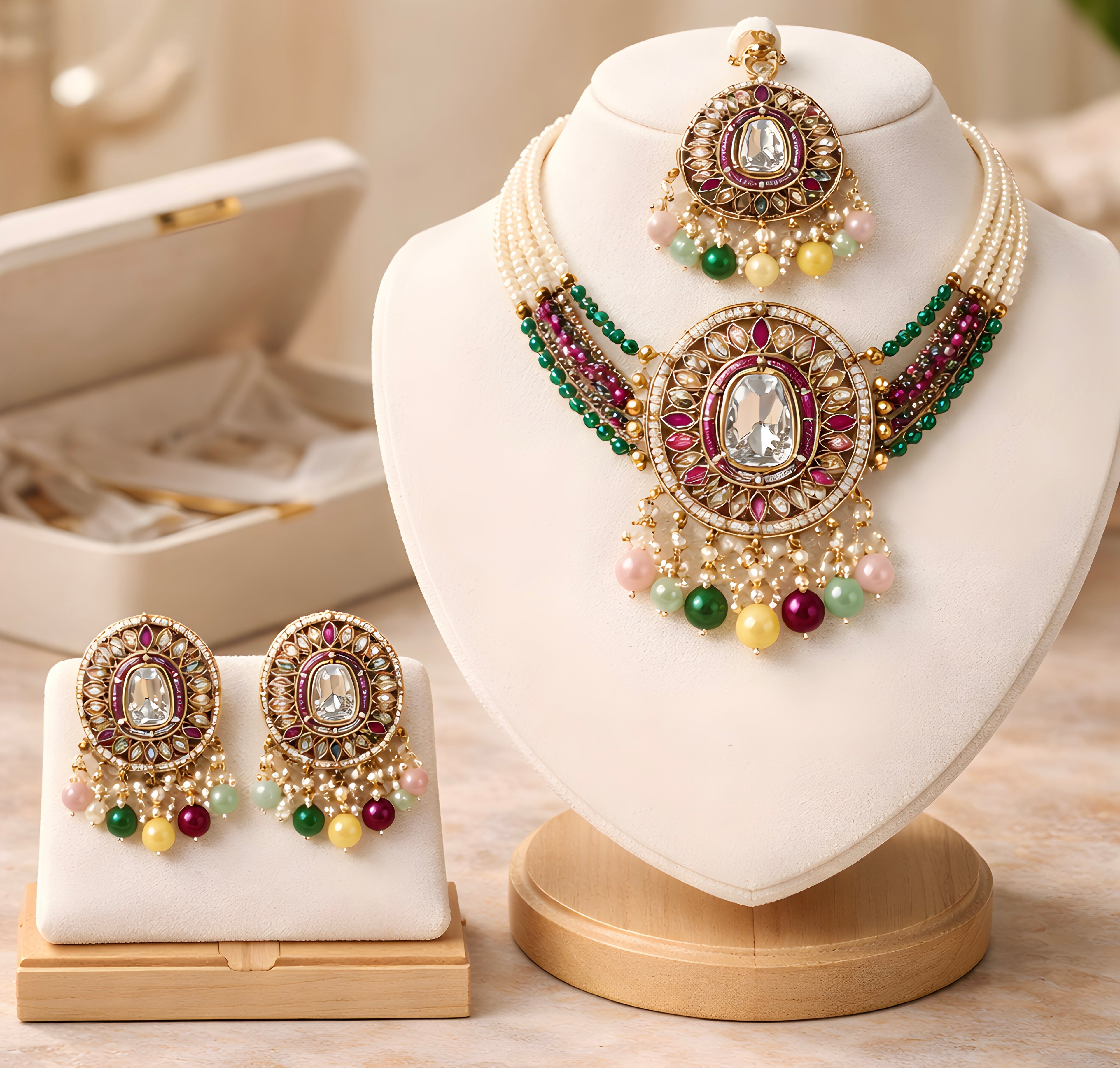 Multicolour Lavishka Rajwadi Necklace Set