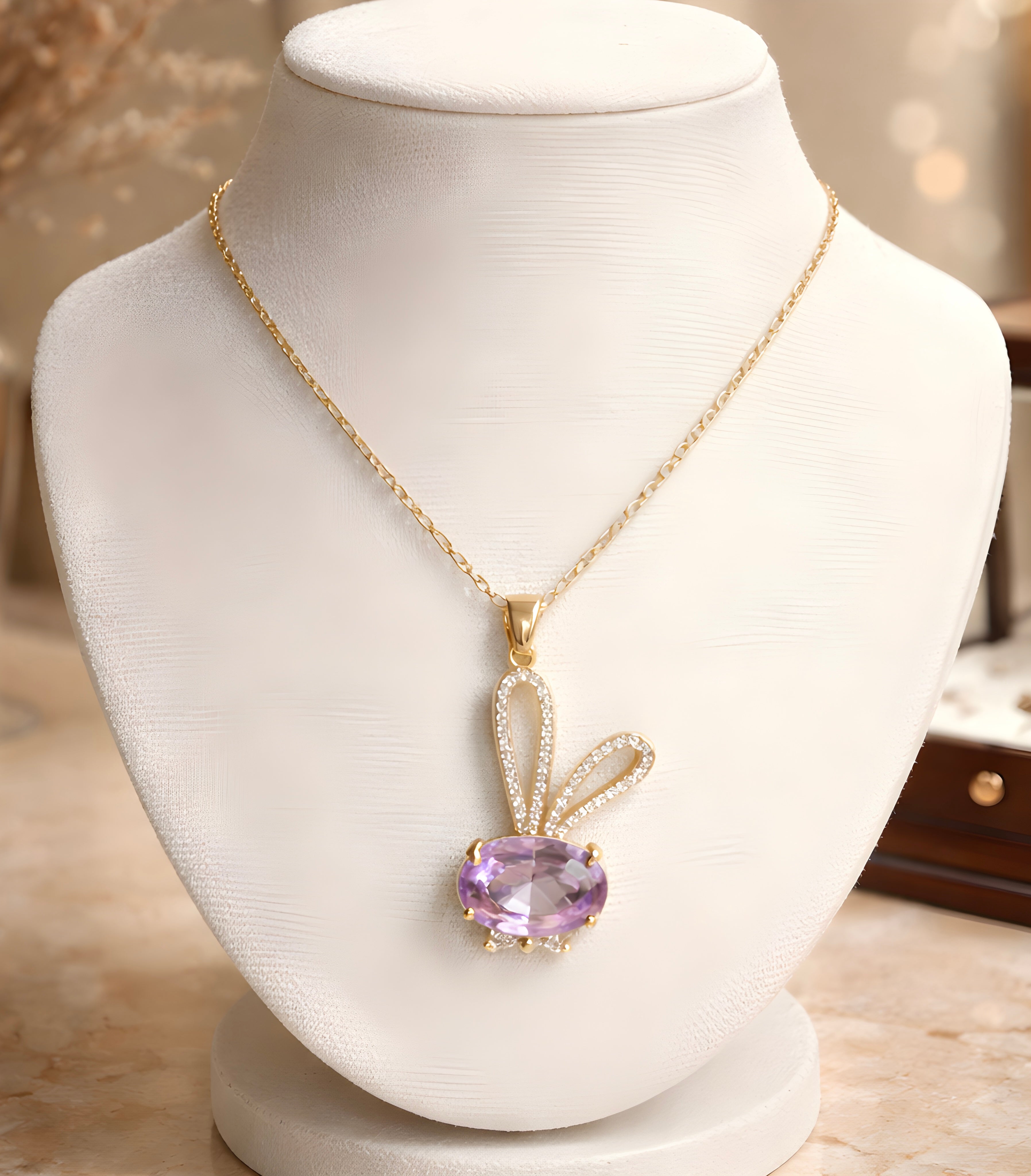 Rabbit-shaped pendant necklace