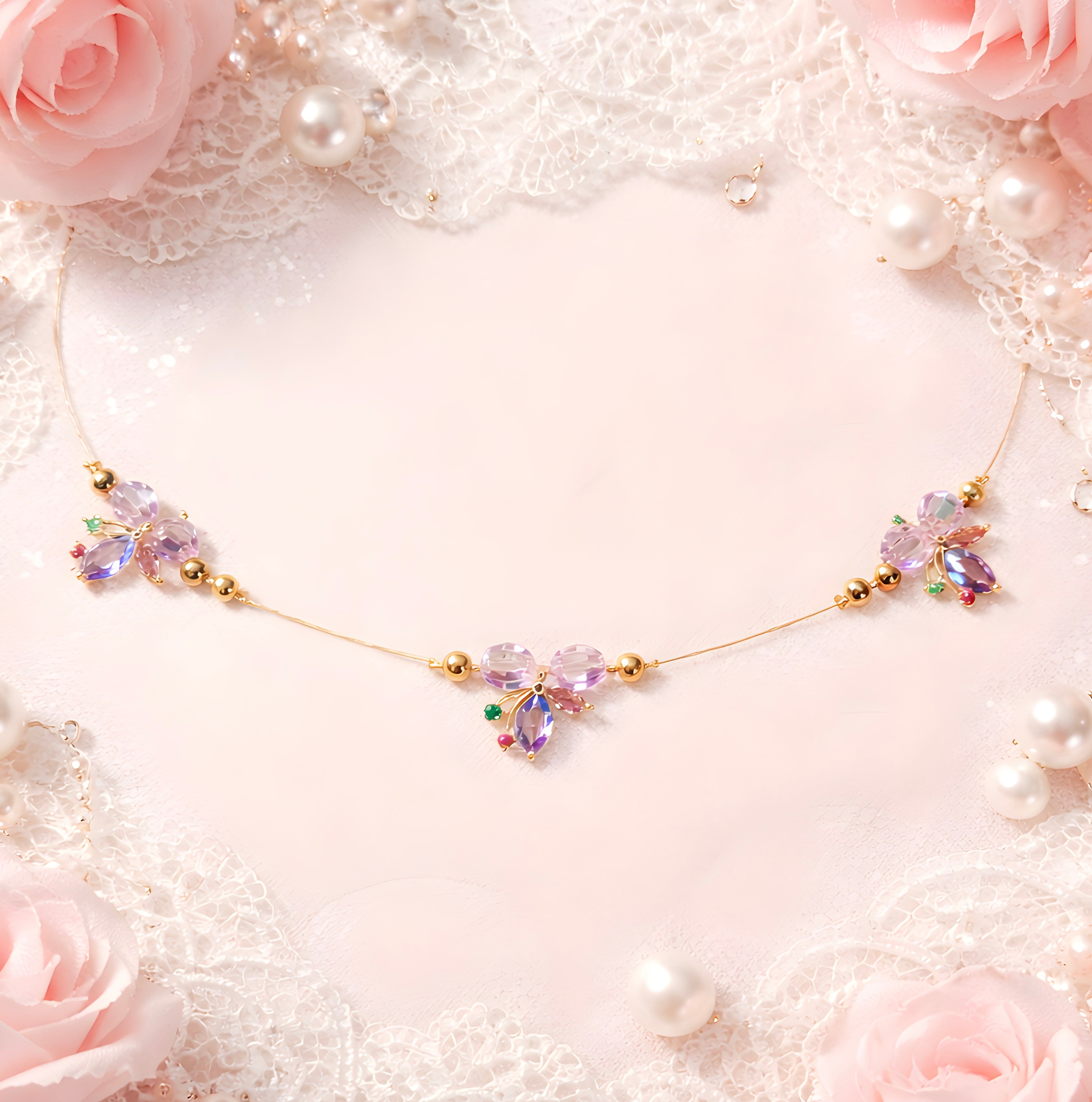 Invisible gold-tone handmade customized necklace
